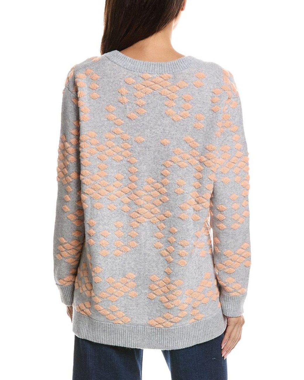 Forte Gray Loop Stitch 100% Cashmere Cardigan