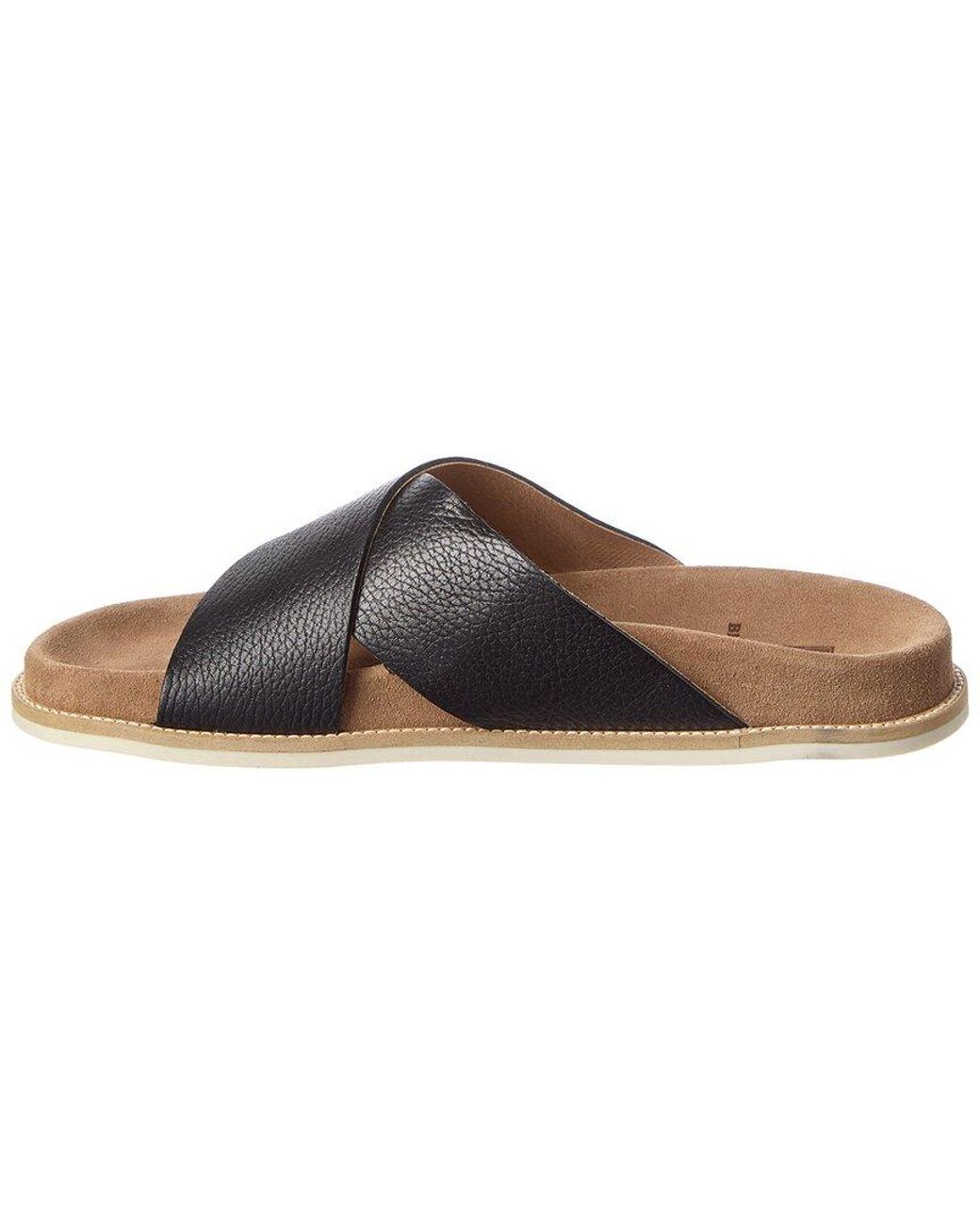 M by Bruno Magli Brown Edgar Leather Sandal for men