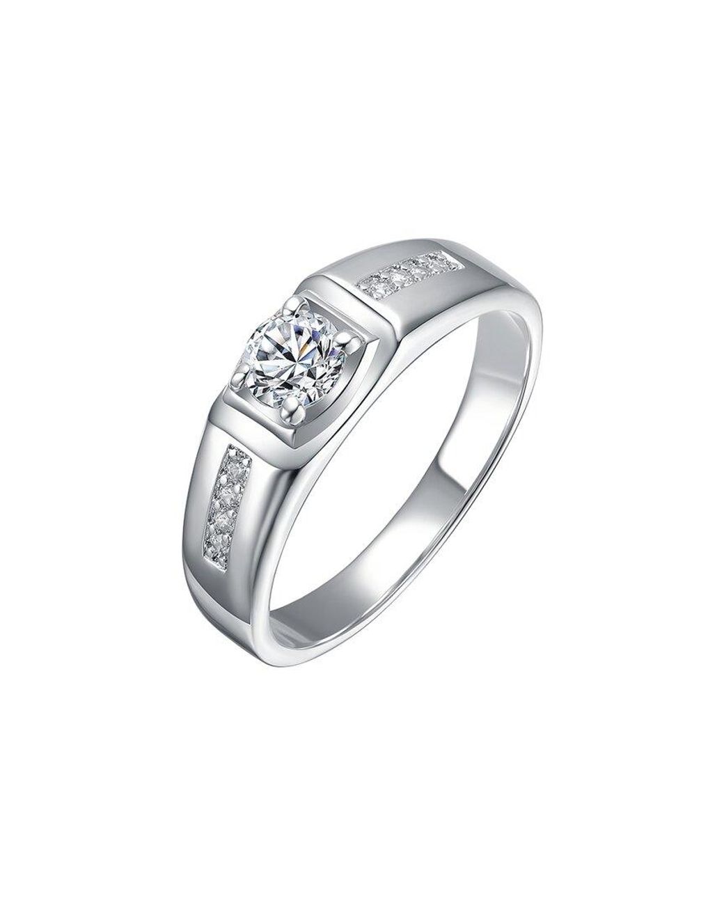 Rachel Glauber White Plated Cz Engagement Ring for men