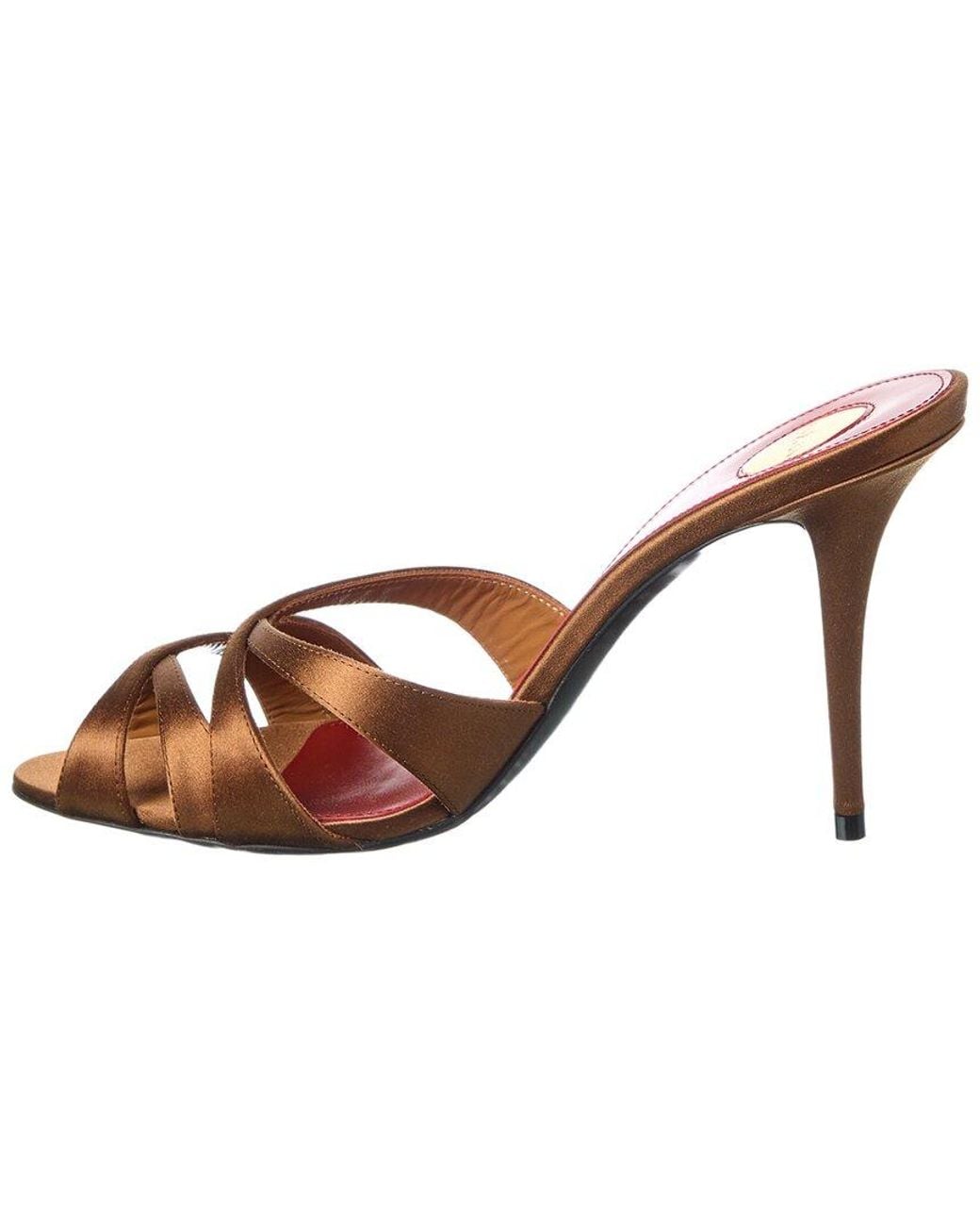 Saint Laurent Brown Chandelle 95 Satin Sandal