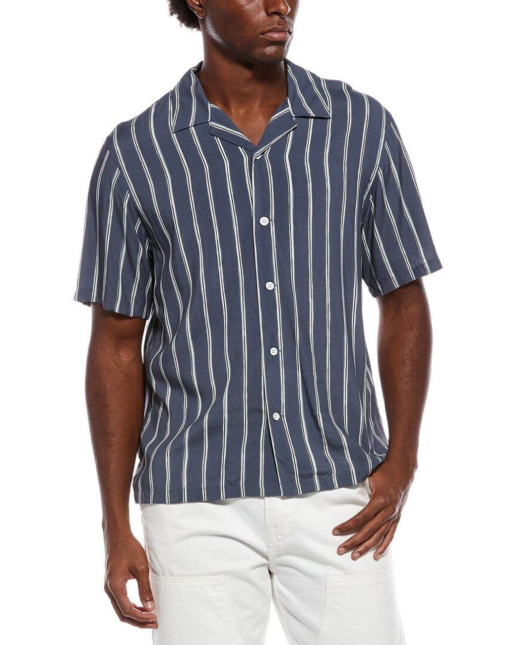 Rag & Bone Blue Avery Stripe Shirt for men