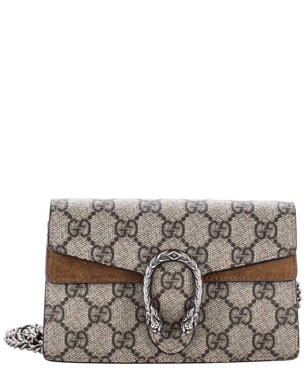 Gucci Gray Gg Coated Canvas Dionysus Bag Super Mini (Authentic Pre-Loved)