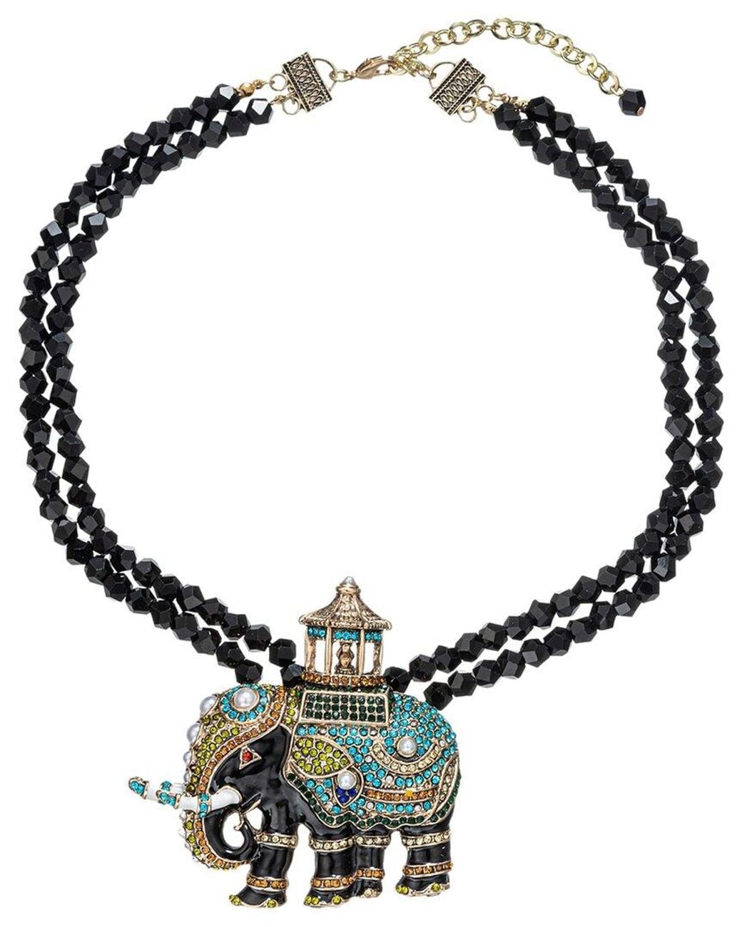 Eye Candy LA Metallic The Luxe Collection Raja Elephant Agate Beaded Necklace