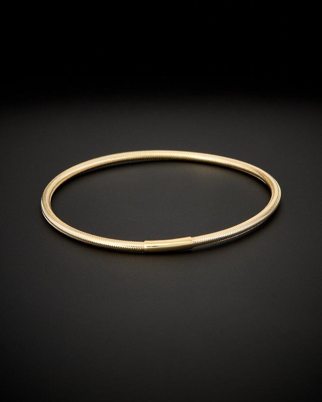 Italian Gold Black 14k Mesh Bangle Bracelet