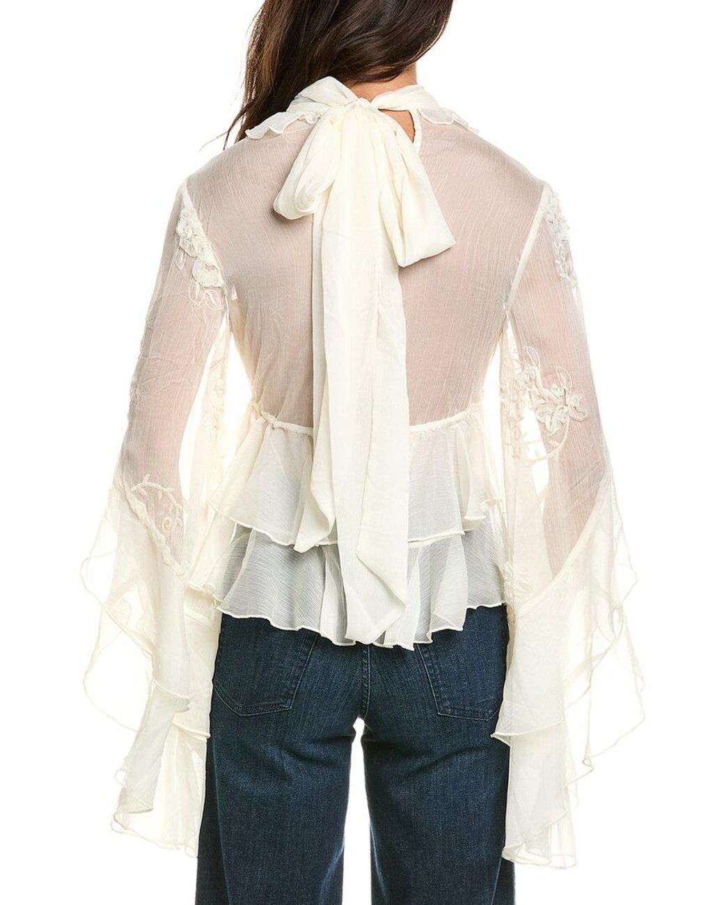 Bardot Natural Anyssa Ruffle Blouse