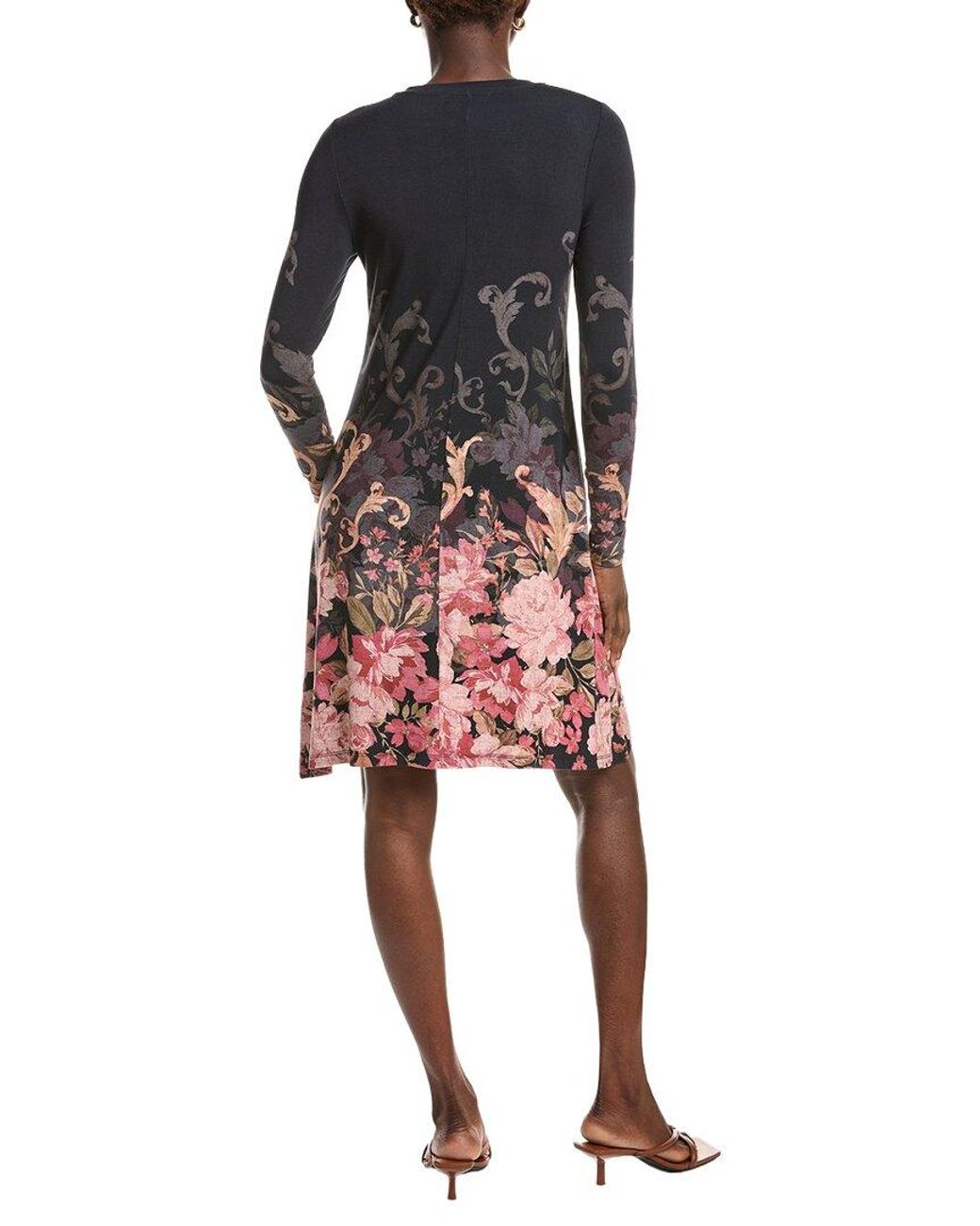Johnny Was Red The Janie Favorite Mock Neck Swing Mini Dress