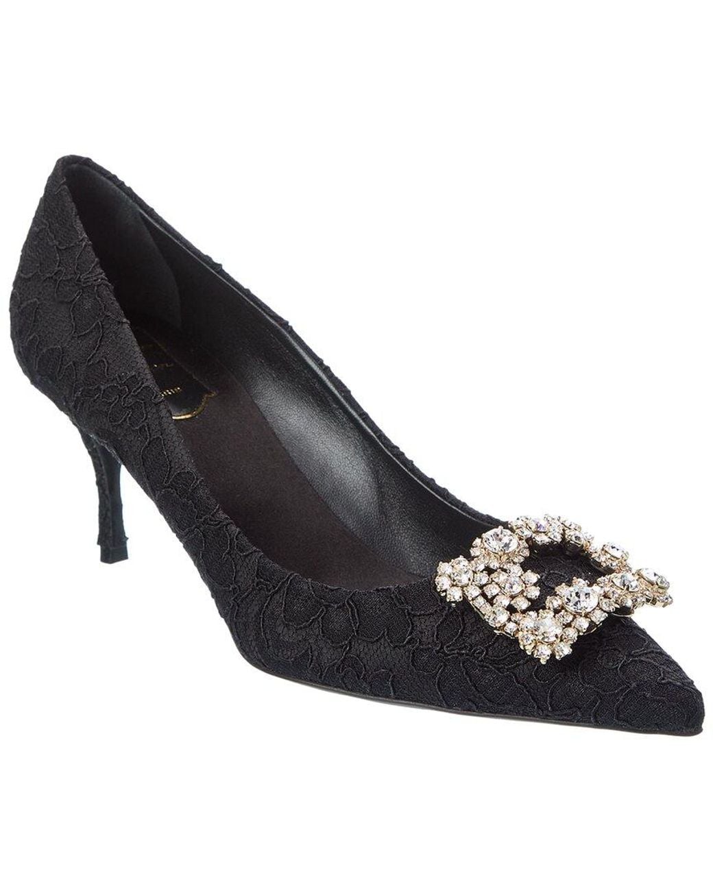 Roger Vivier Black Lace Pump