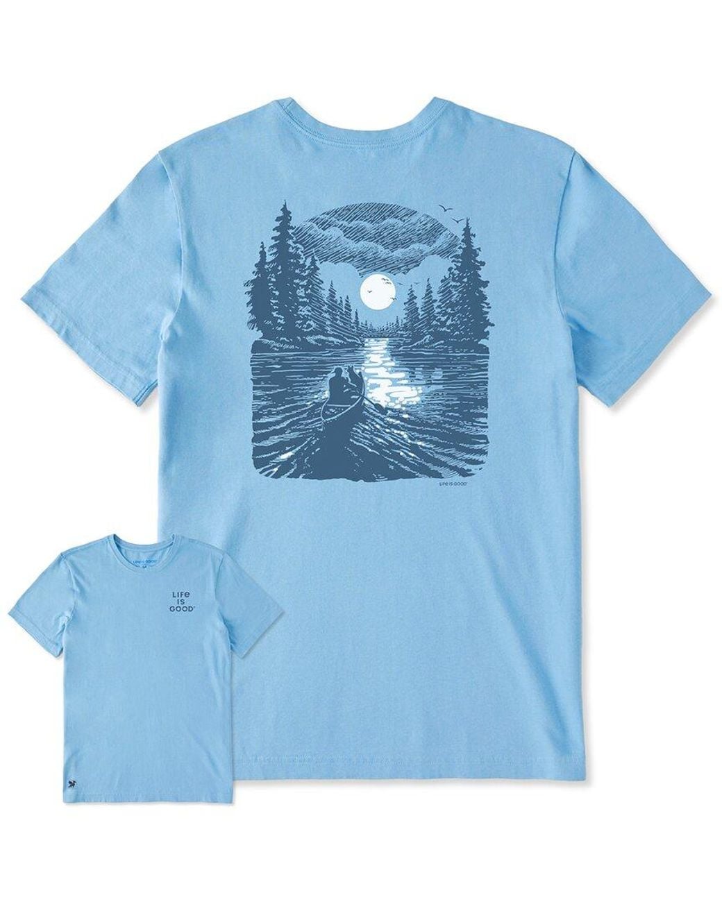 Life Is Good. Blue Crusher T-Shirt for men