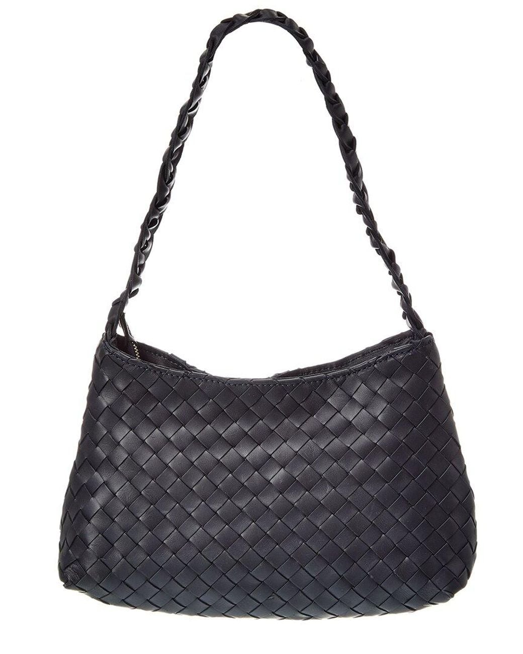Isabella Rossetti Black Kaia Hand-Woven Leather Shoulder Bag