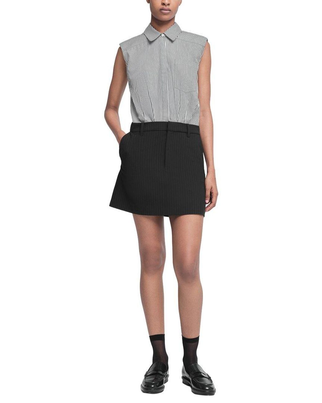 Jonathan Simkhai Black Graham Shirting Combo Mini Dress