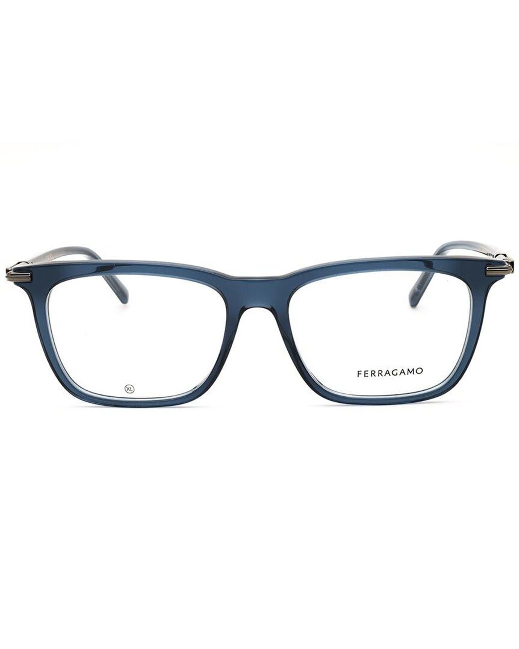 Ferragamo Blue 56Mm Optical Frames for men