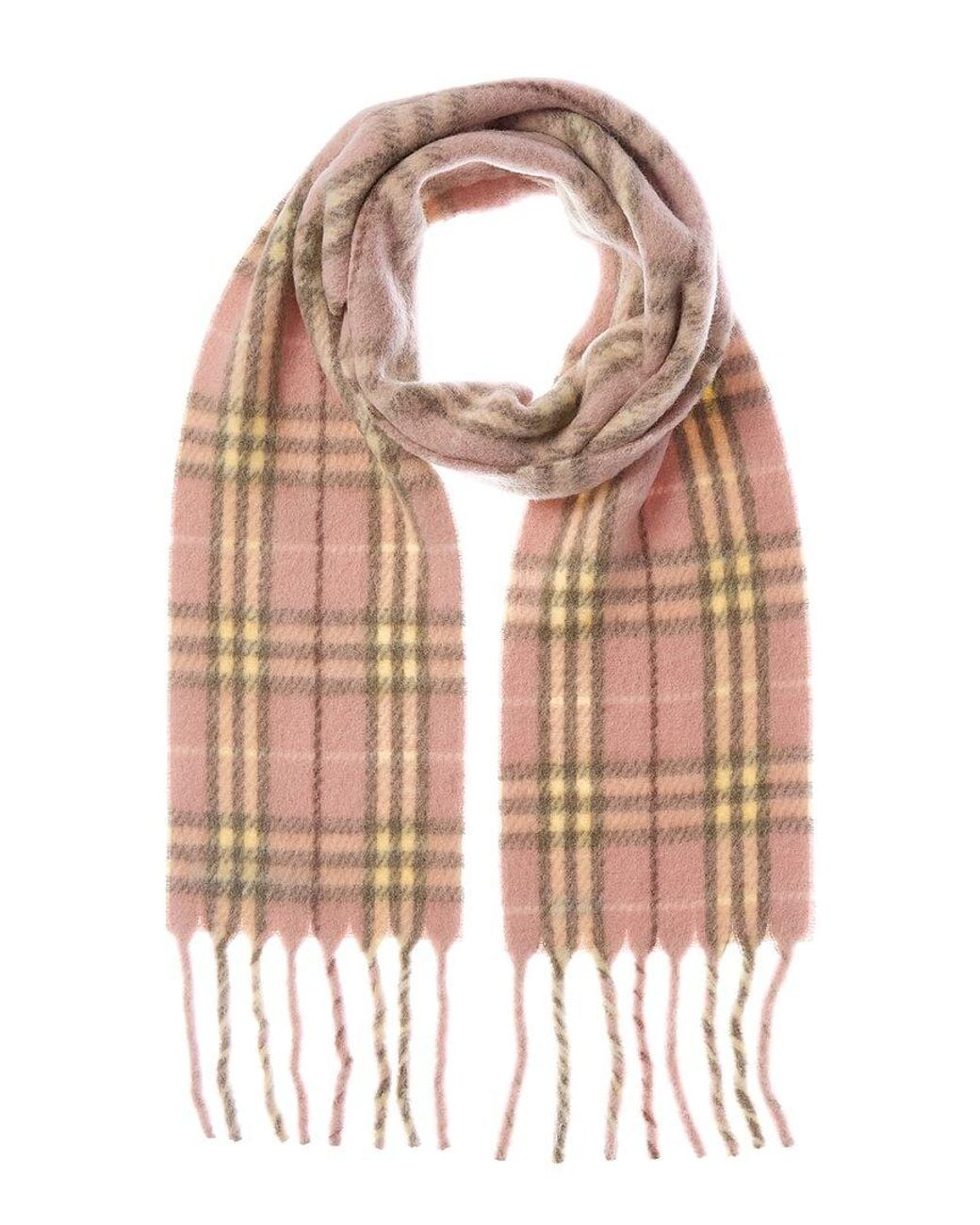 Burberry Natural Narrow Check Wool-Blend Scarf