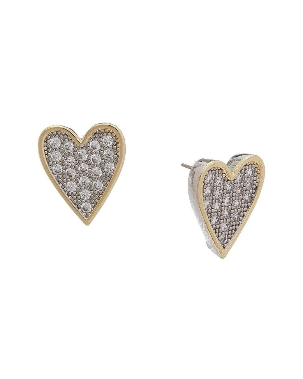 Juvell White 18K Plated Cz Heart Earrings