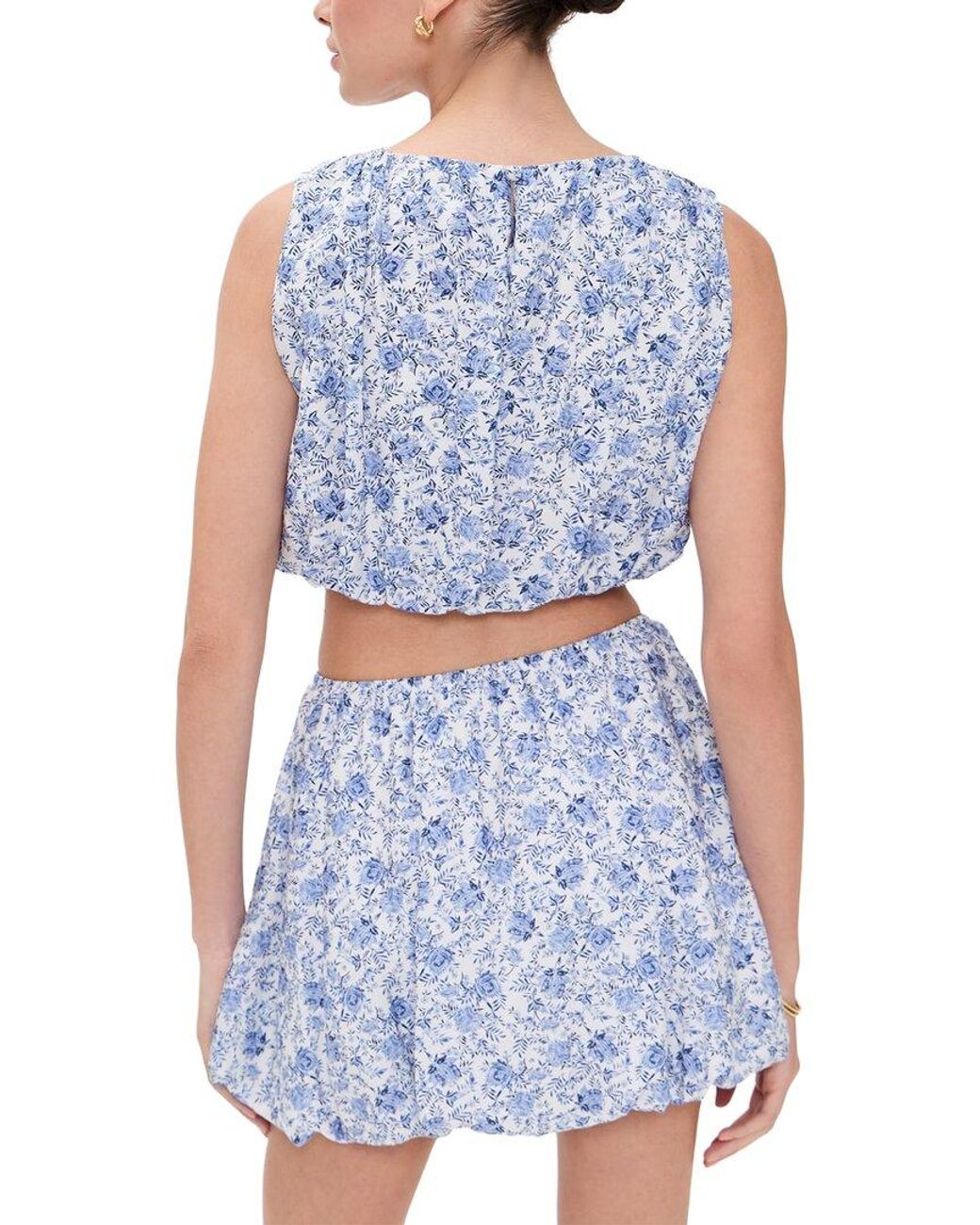 MINKPINK Blue Dev Evelyn Bubble Top