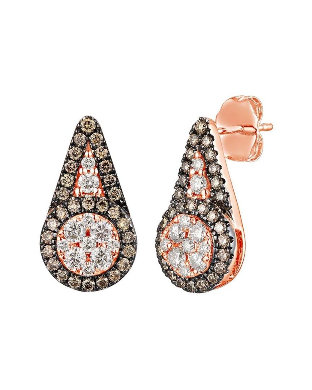 Le Vian Multicolor Chocolate 14K Rose 0.94 Ct. Tw. Diamond Drop Earrings