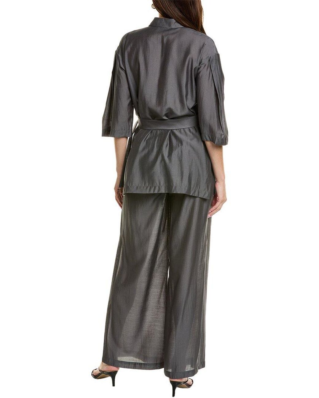 BGL Gray 2Pc Blouse & Pant Set