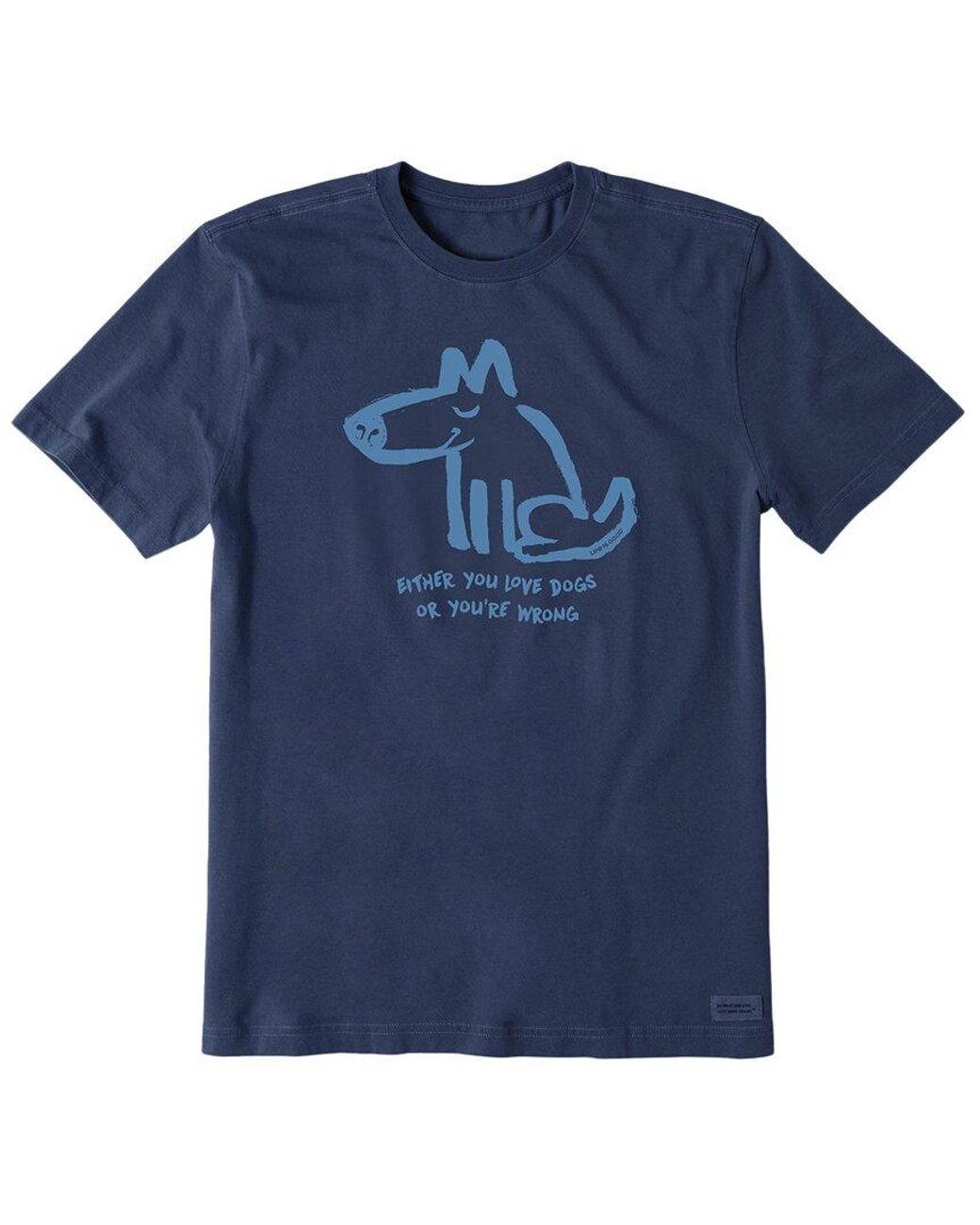 Life Is Good. Blue Crusher T-Shirt for men
