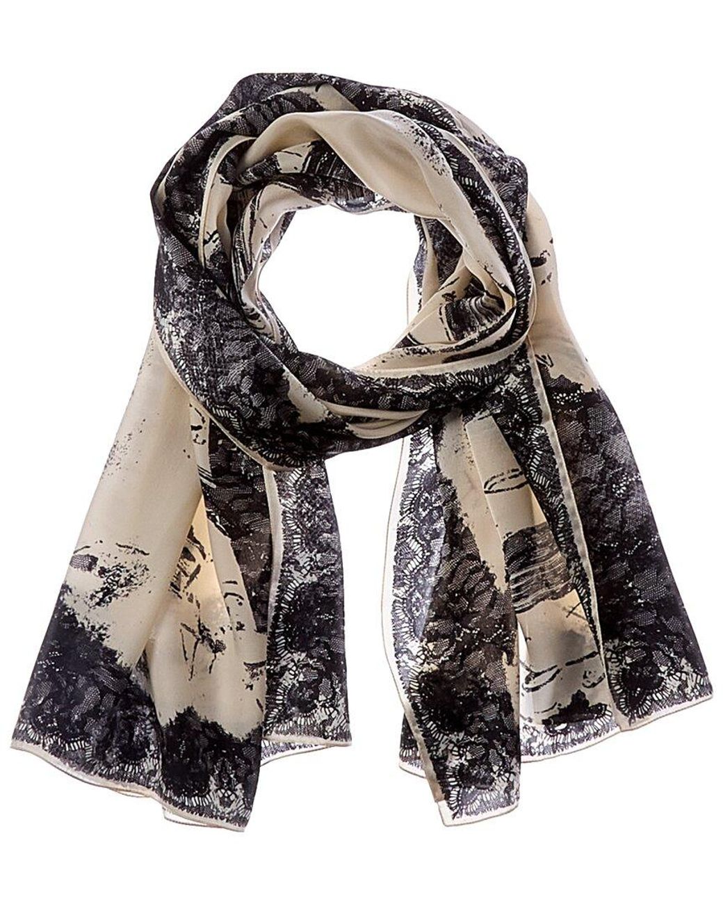 Jimmy Choo Black Logo Silk Scarf