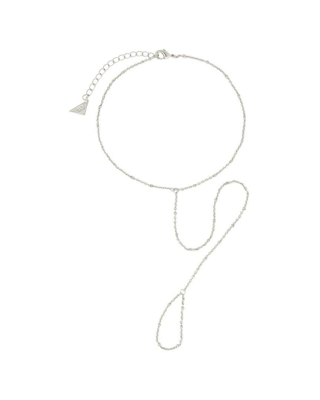 Sterling Forever White Serena Simple Chain Toe Anklet