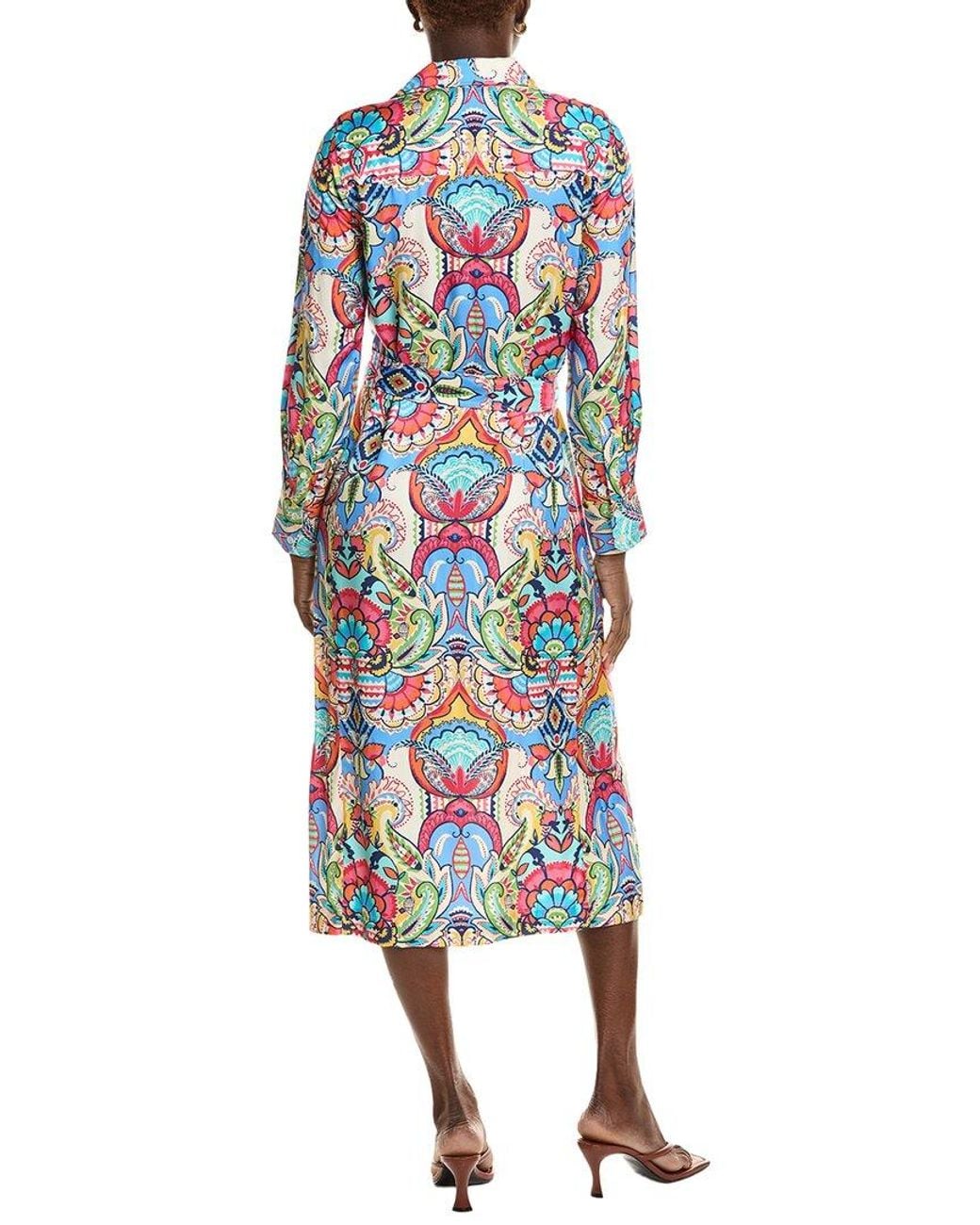 J.McLaughlin Blue Vanna Silk-Blend Dress