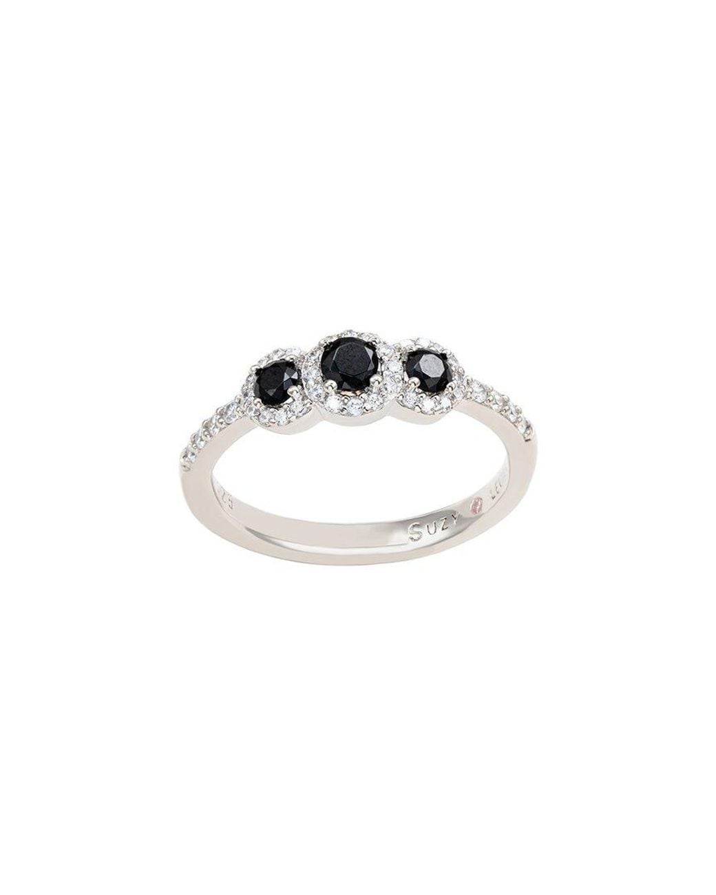 Suzy Levian CZ Jewelry White Suzy Levian Cz 3-Stone Petite Ring