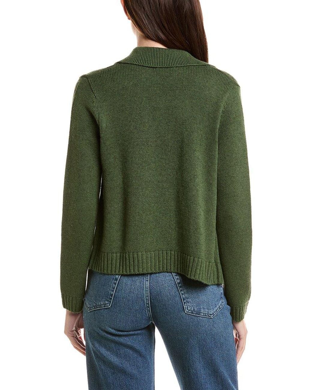 Forte Green Double Breasted Wool & Cashmere-Blend Cardigan