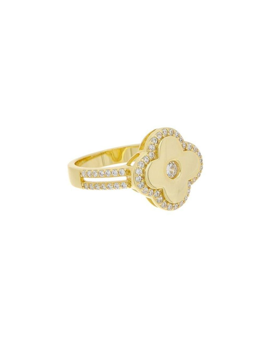 Meshmerise White 18K Over Cz Onyx Ring