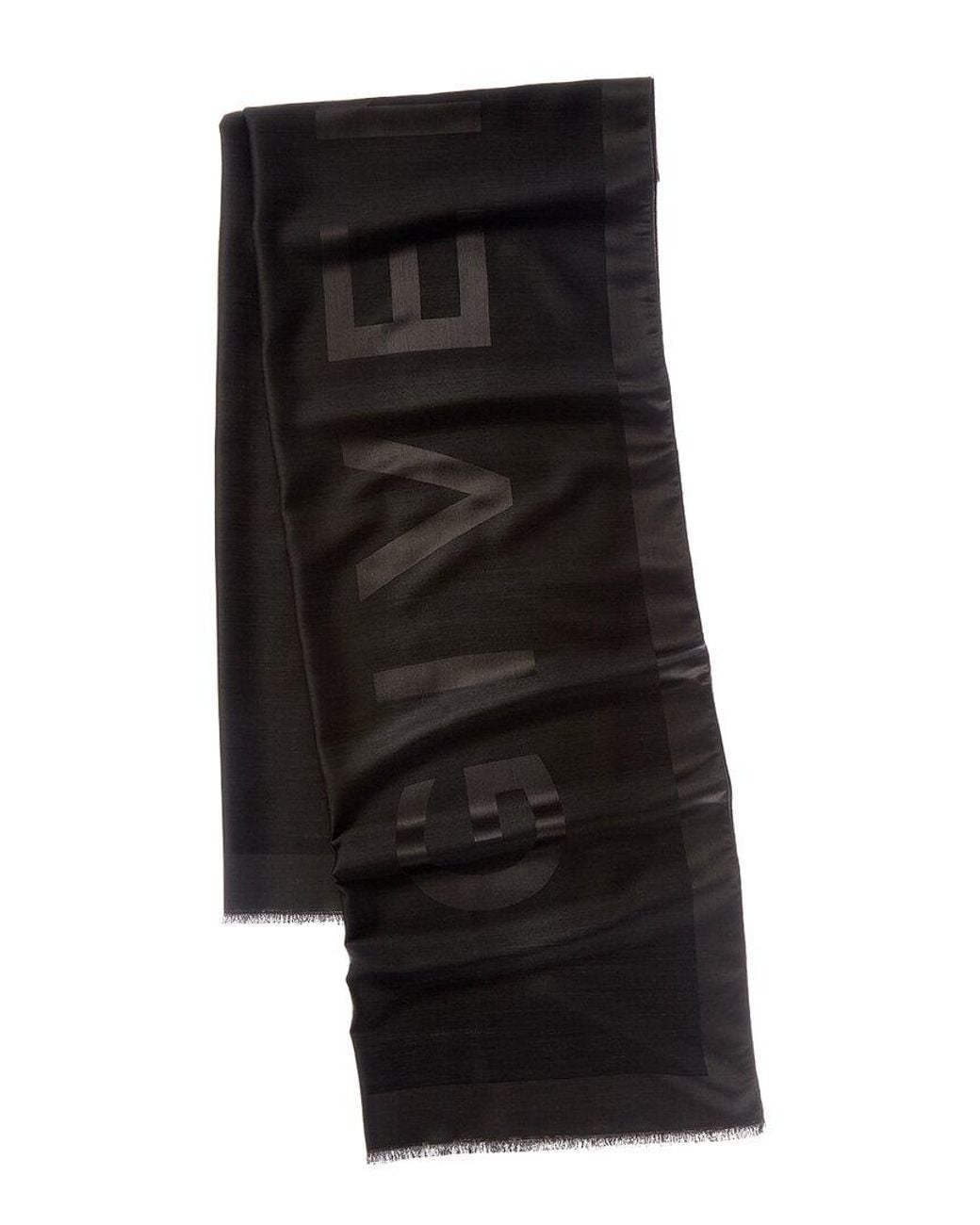 Givenchy Black Oblong 4G Wool & Silk-Blend Scarf