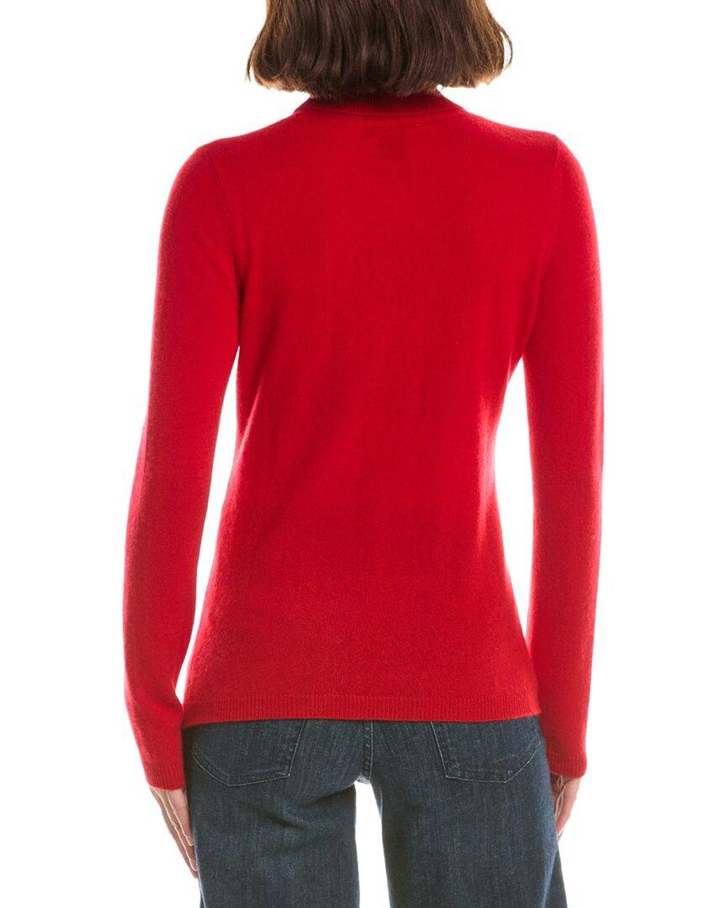 Forte Red Basic Turtleneck 100% Cashmere Pullover
