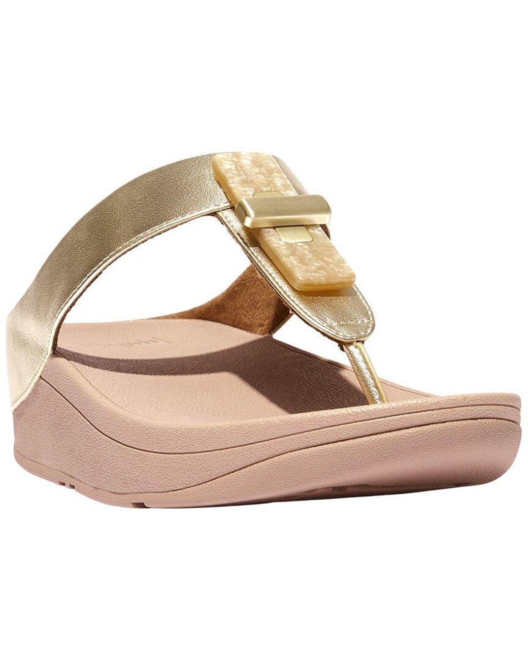 Fitflop Metallic Fino Resin Lock Leather Toe Post Sandal