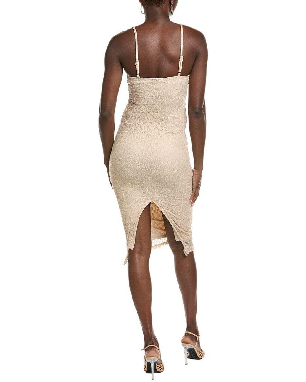 Marion Natural Crochet Knit Midi Dress