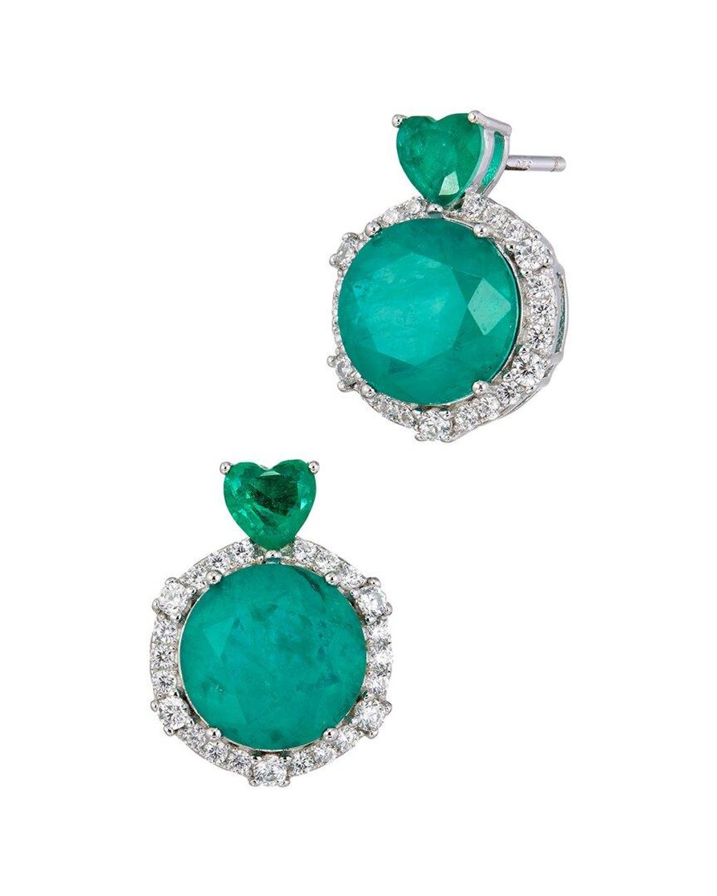 Savvy Cie Green Cz Stud Earrings