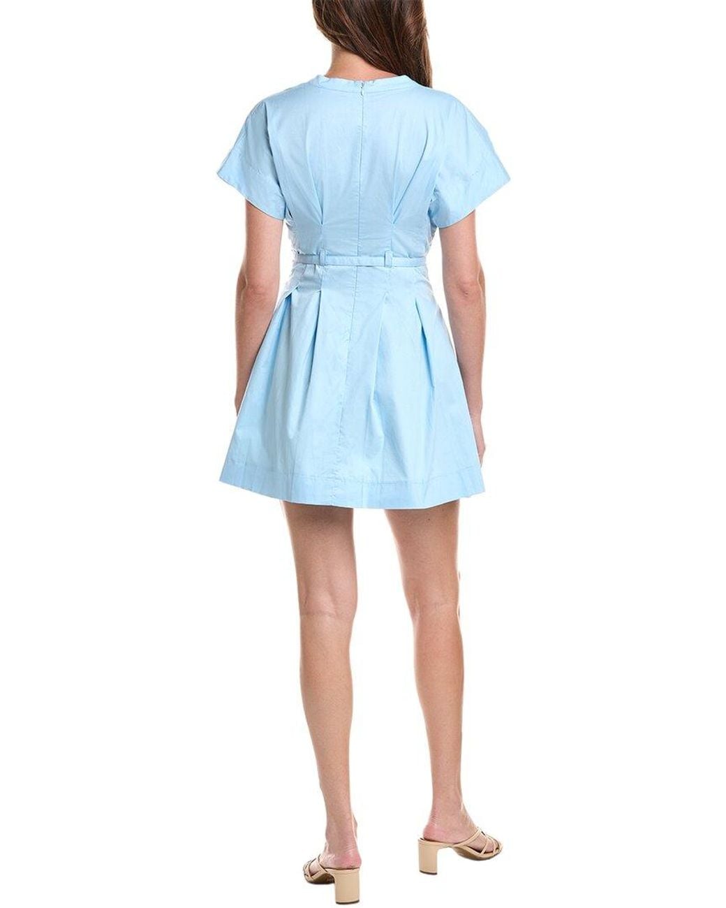 Marion Blue Solid Mini Dress