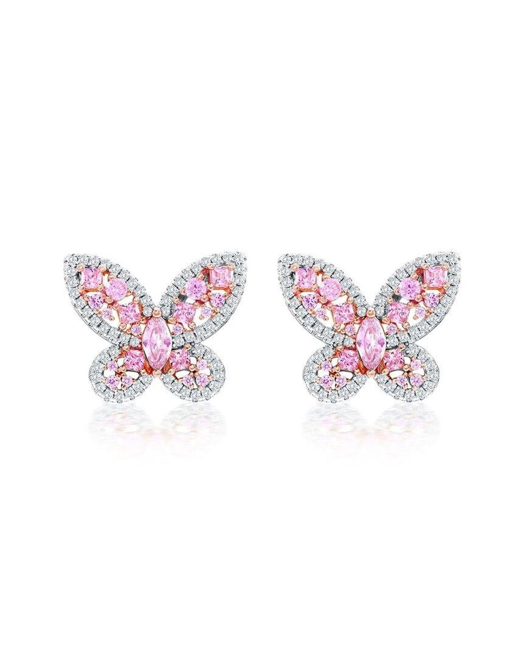 Suzy Levian CZ Jewelry Pink Suzy Levian Gala Collection Cz Stud Earrings