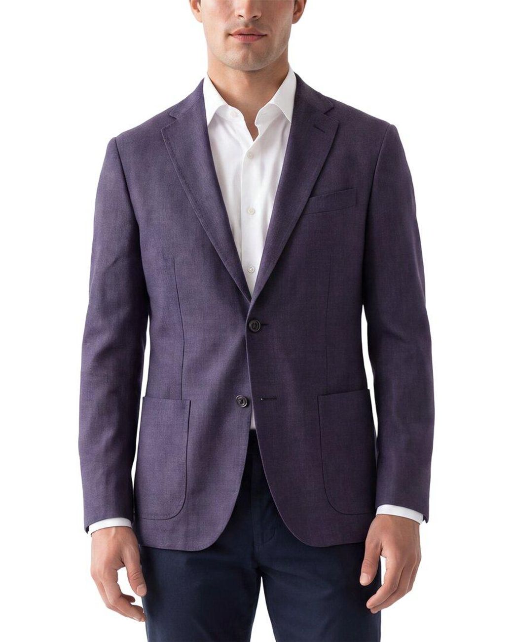 Corneliani Blue Cc Collection Virgin Wool & Silk-Blend Hopsack Blazer for men