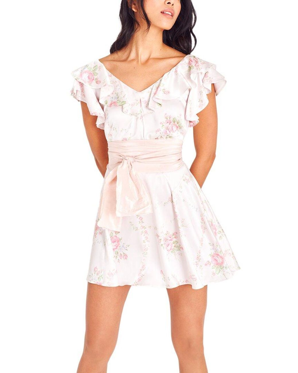 LoveShackFancy Frankie Silk Mini Dress in White Lyst Canada