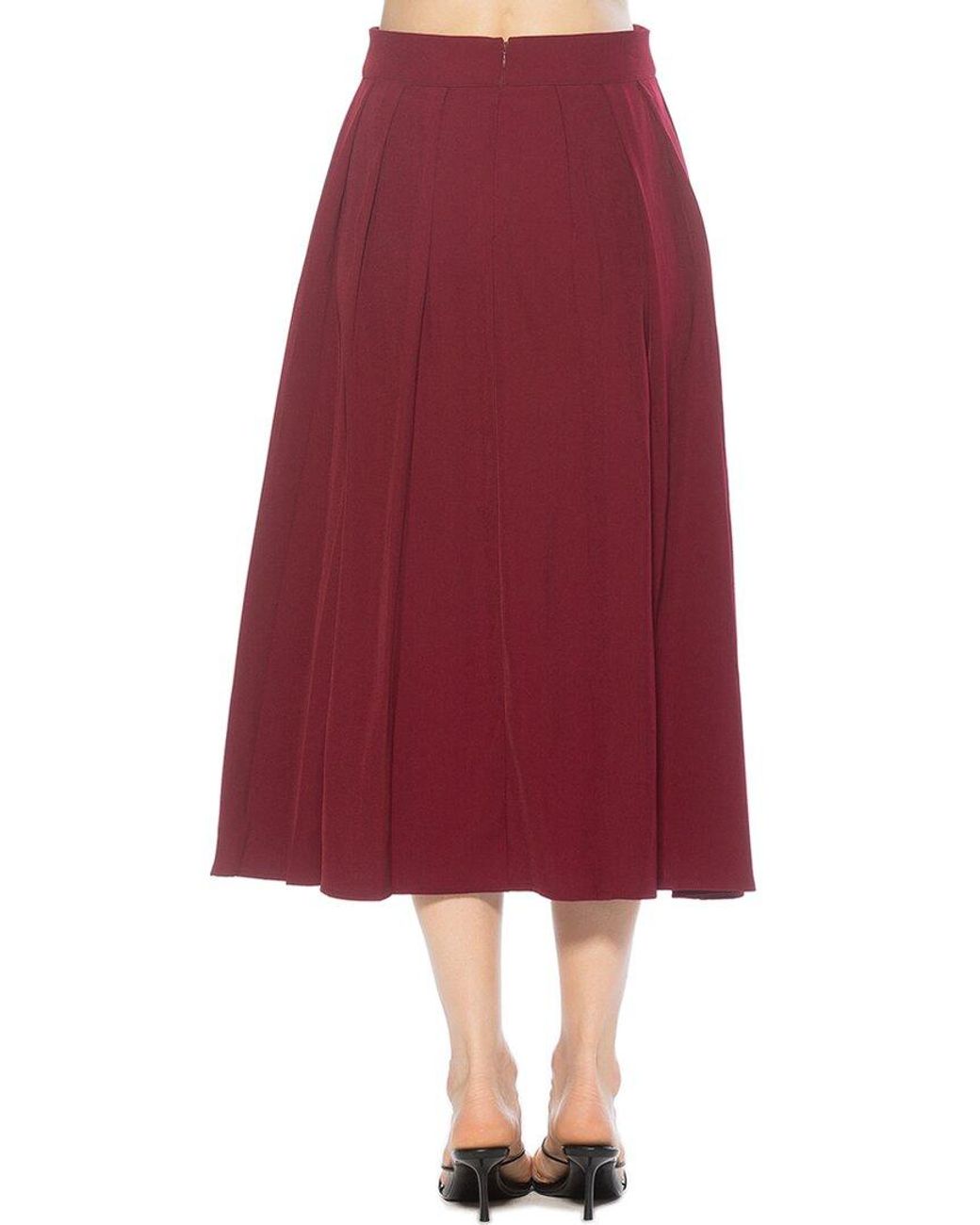 Alexia Admor Red Oren A-Line Skirt