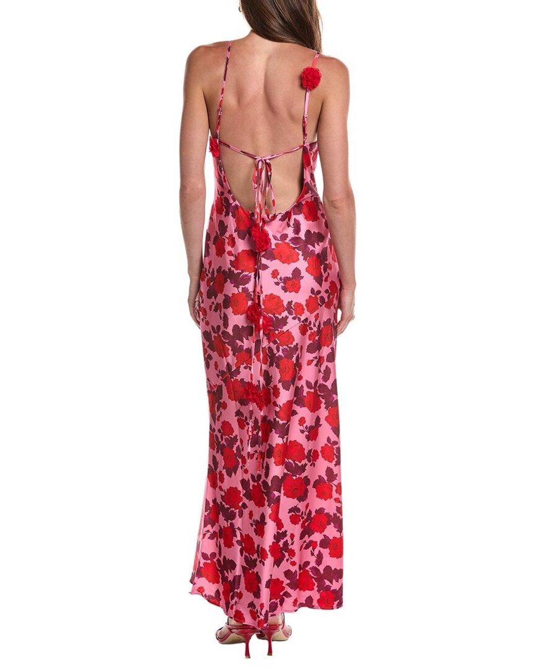 For Love & Lemons Red Huda Maxi Dress