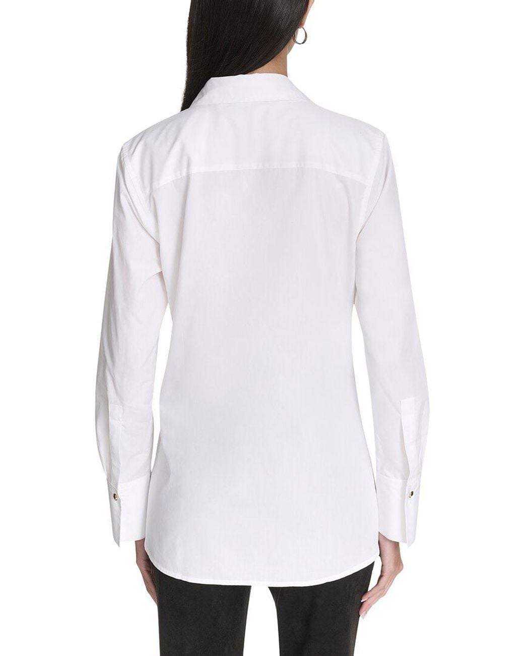 Halston Heritage White Tie Front Button Up