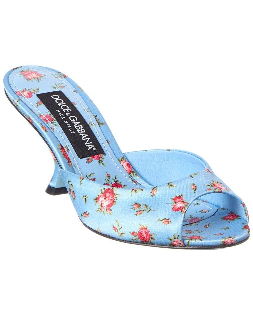 Dolce & Gabbana Blue Keira Satin Sandal