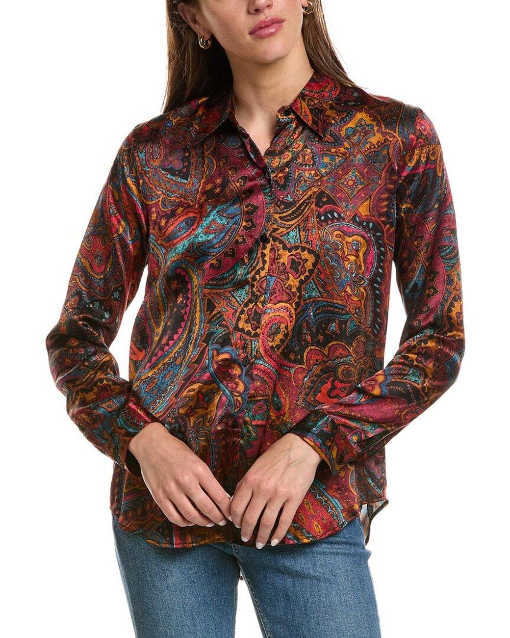 L'Agence Brown Tyler Silk Blouse