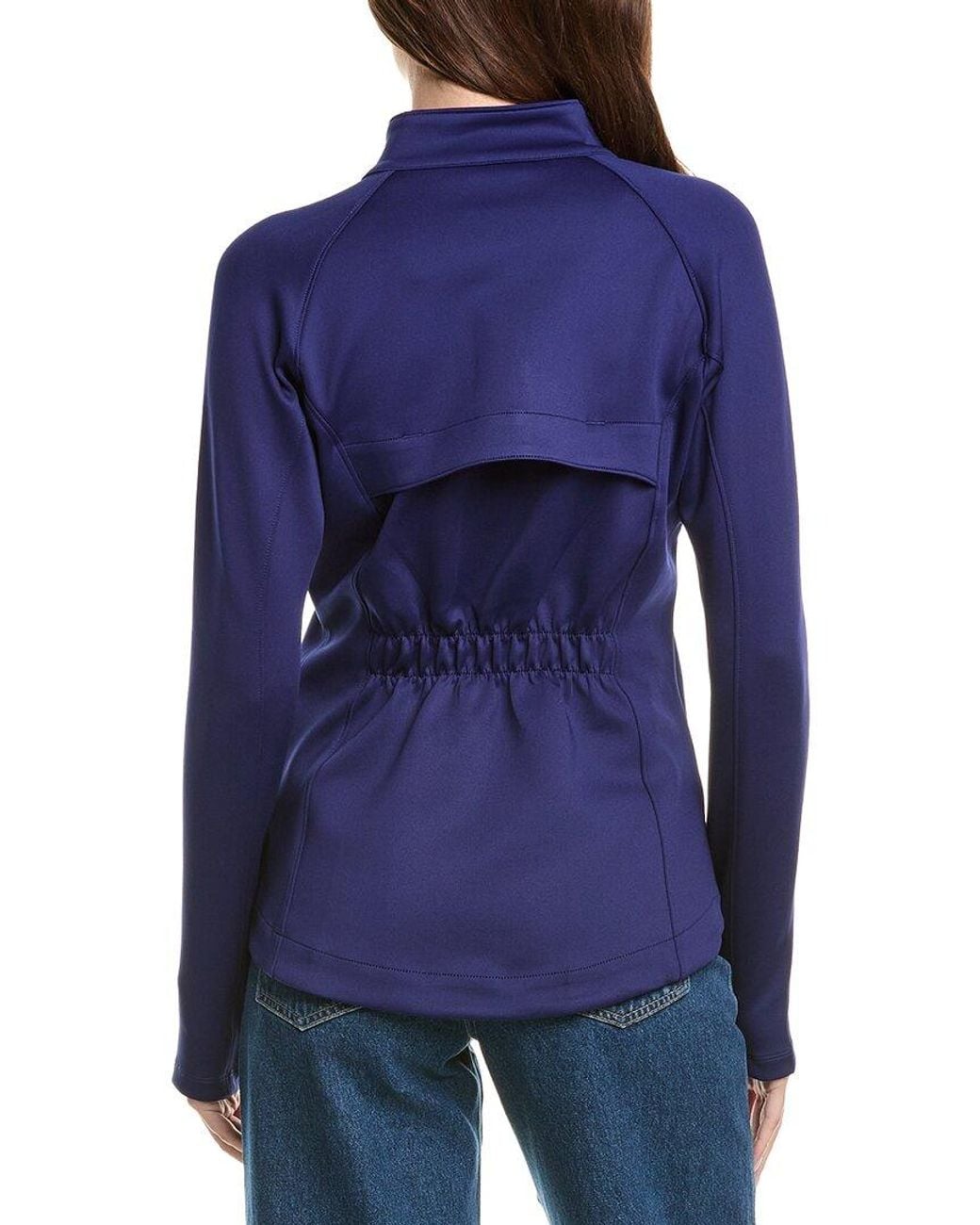 IBKUL Blue Solid Zip Jacket