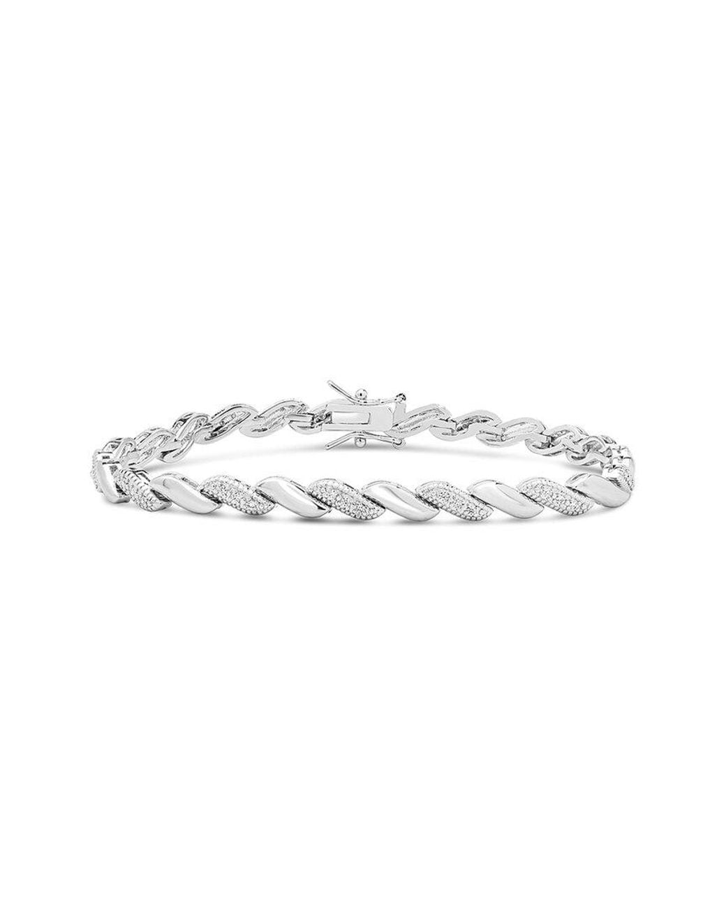 Jaclyn Smith White Platinum Plated 1.00 Ct. Tw. Lab-Grown Moissanite Bracelet