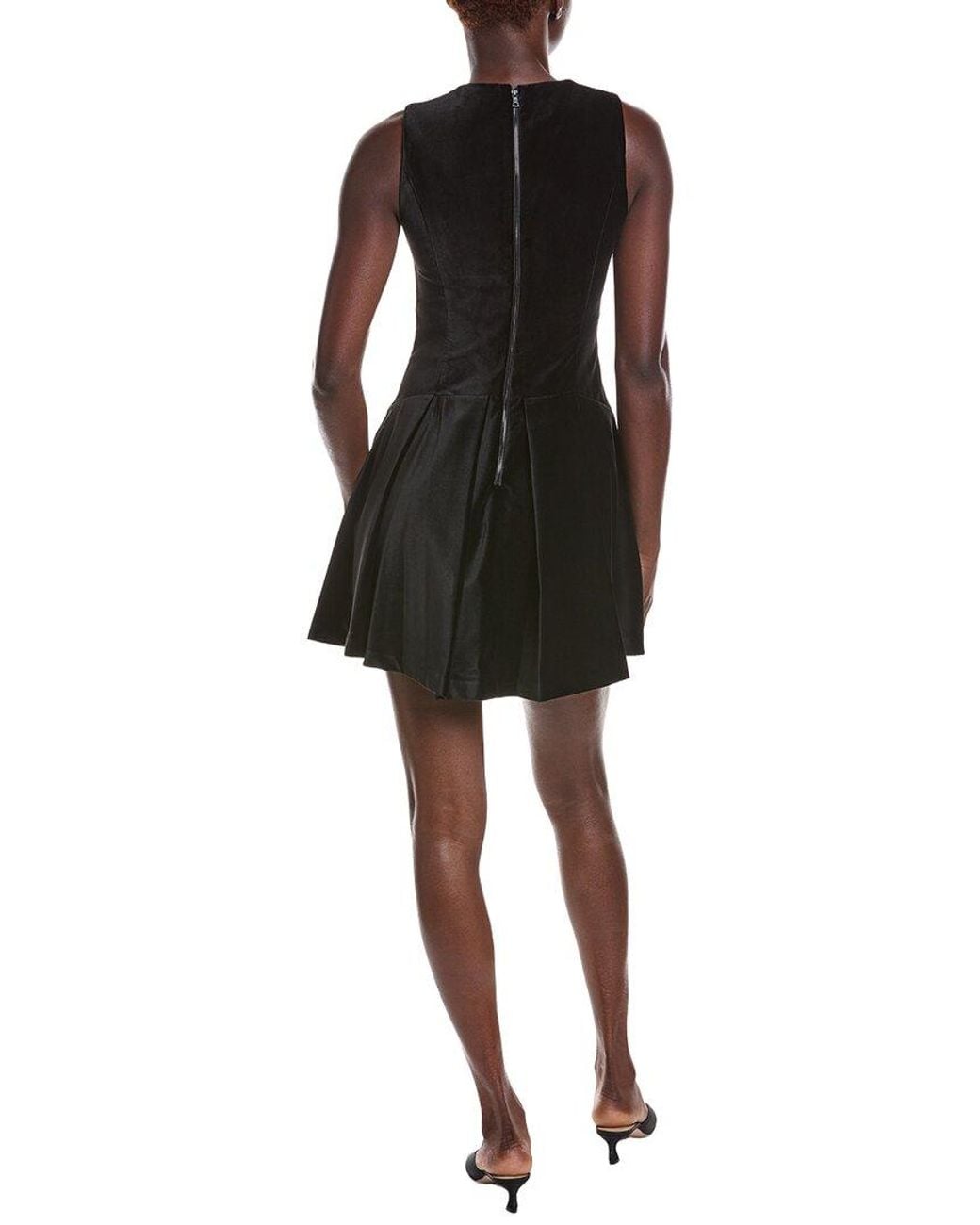 Alice + Olivia Black Adley Velvet Mini Dress