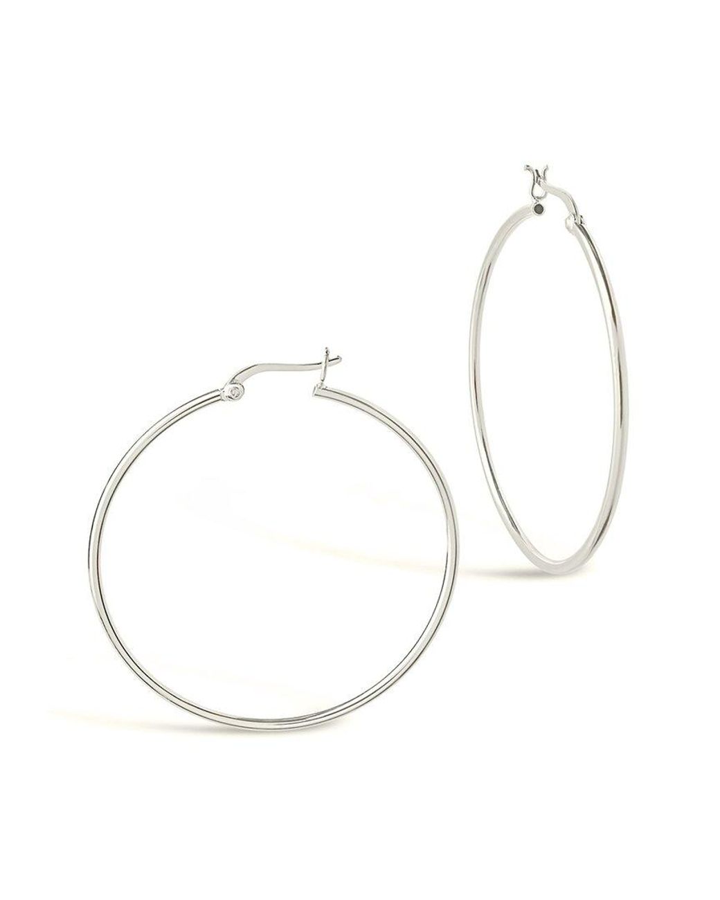 Sterling Forever White Silver Hoops