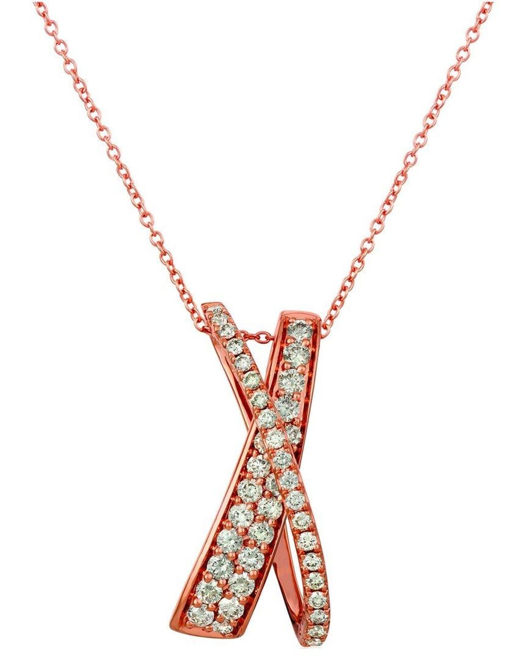 Le Vian Metallic Le Vian 14k Strawberry Gold 0.65 Ct. Tw. Diamond Pendant Necklace