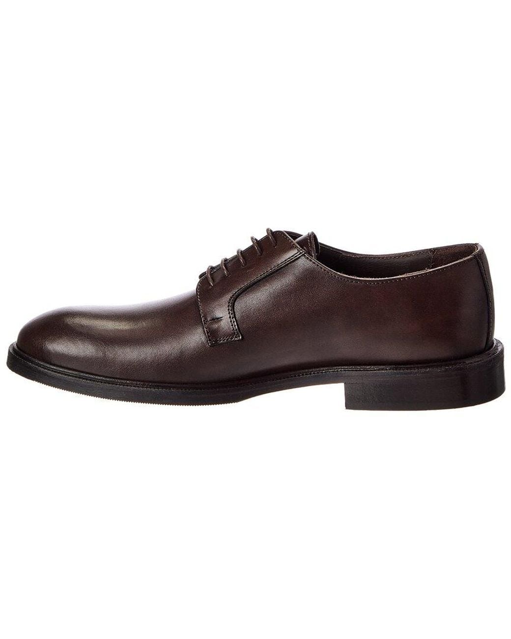 M by Bruno Magli Brown Reno Plain Toe Leather Derby for men