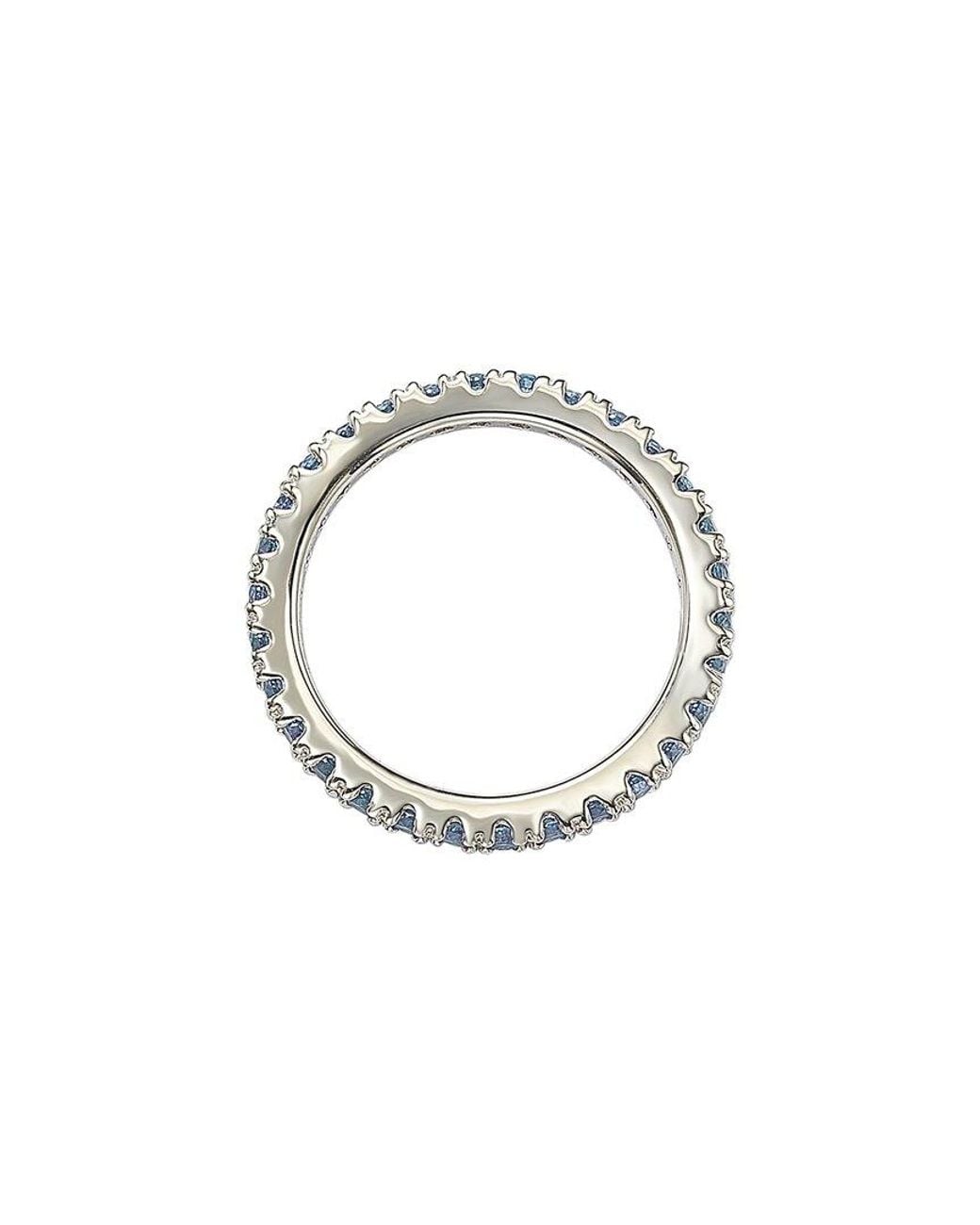 Suzy Levian Metallic Silver Cz Stackable Ring