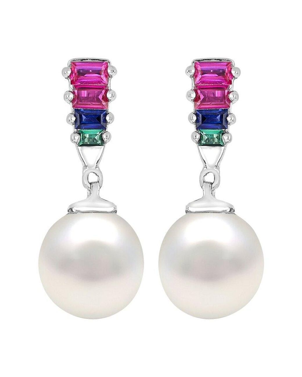 Pearls White Pearl & 7Mm Pearl Drop Earrings
