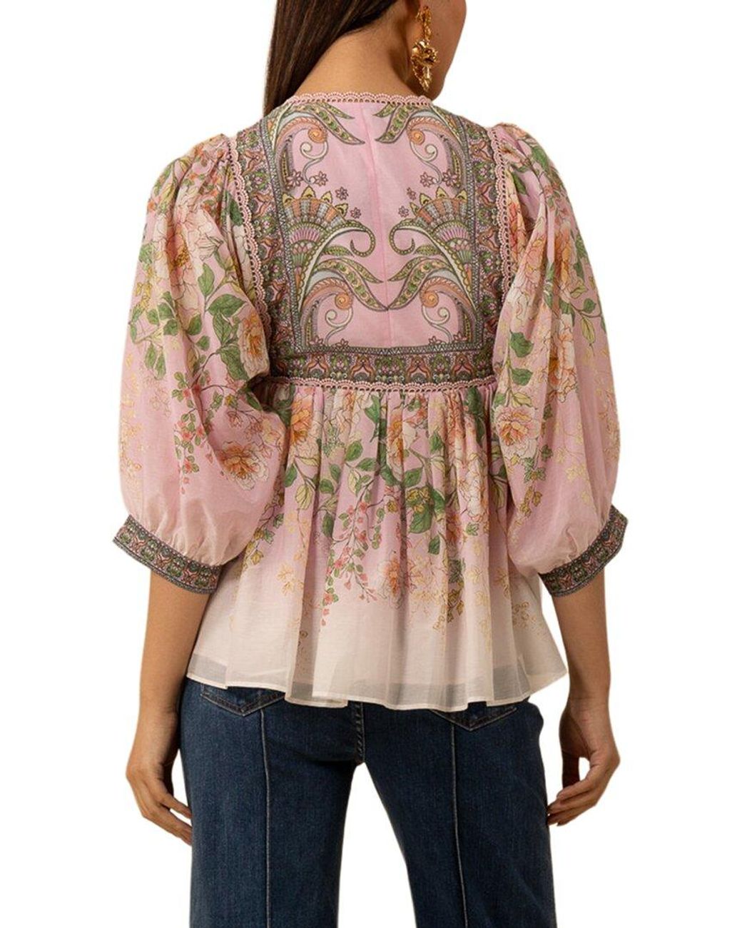Hale Bob Multicolor Silk-Blend Skyler Blouse